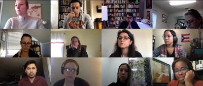 Image of video conference of members from Shade Research Collective.